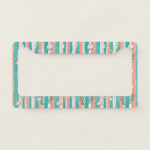 Tropical Coral Ocean Pattern License Plate Frame