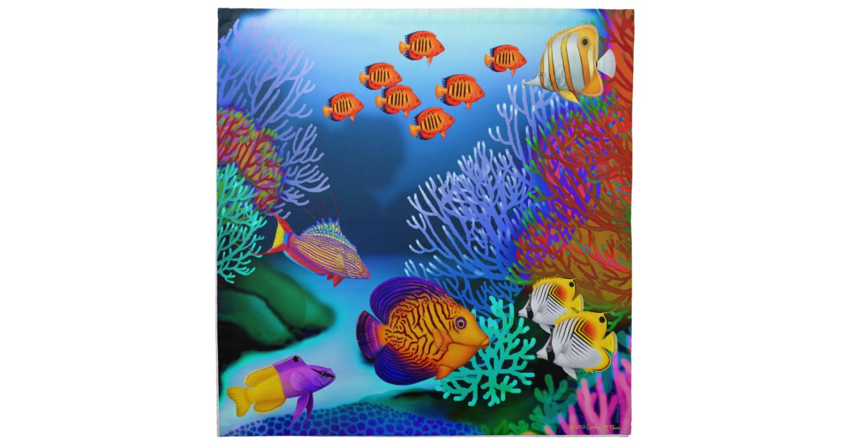Tropical Coral Reef Fish American MoJo Napkins | Zazzle