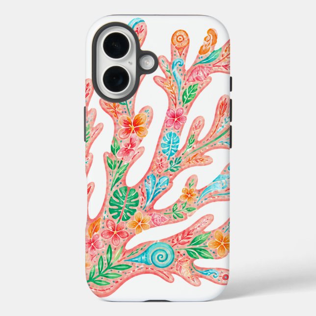 Tropical Coral Reef Floral Phone Case (Back)