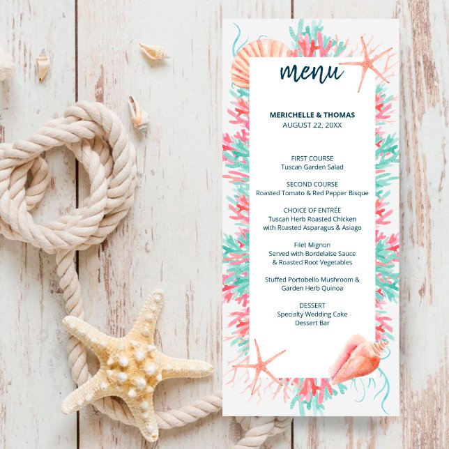 Tropical Coral Reef | Under The Sea Wedding Menu (Creator Uploaded)