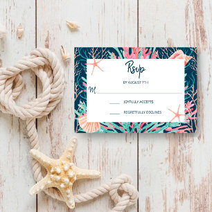 Tropical Coral Reef Under the Sea Wedding RSVP Card