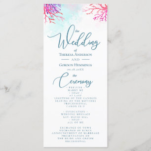 Tropical Coral Reef Wedding Program