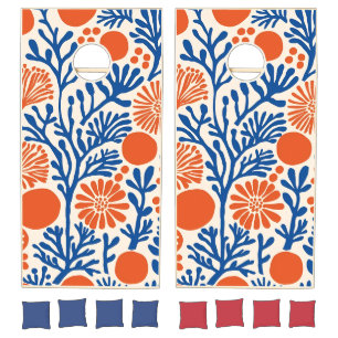 Tropical Coral Retro Cornhole Set