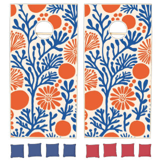 Tropical Coral Retro Cornhole Set