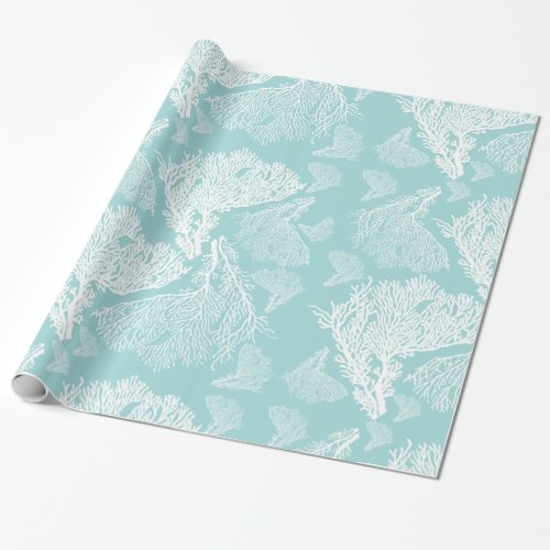 Tropical Coral Sun Print Pattern Wrapping Paper