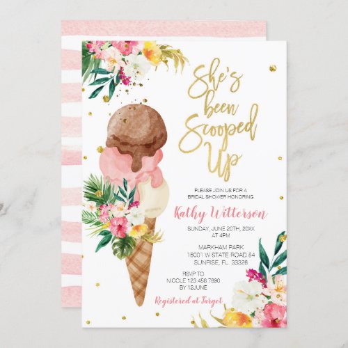 Tropical Corn Colorful Ice Cream Bridal Shower Invitation