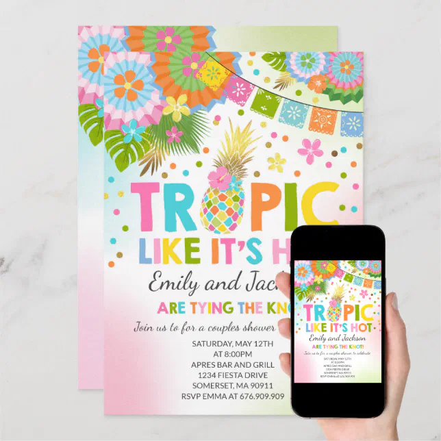 Tropical Couples Shower Invitation Tropical Shower Zazzle