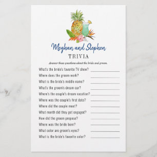 Tropical Couple's Shower Trivia games