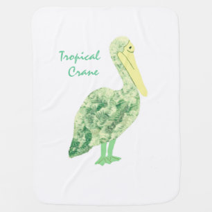Tropical Crane Baby Blanket