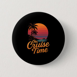 Tropical Cruise On Vacation Time With Palm Tree Su Button
