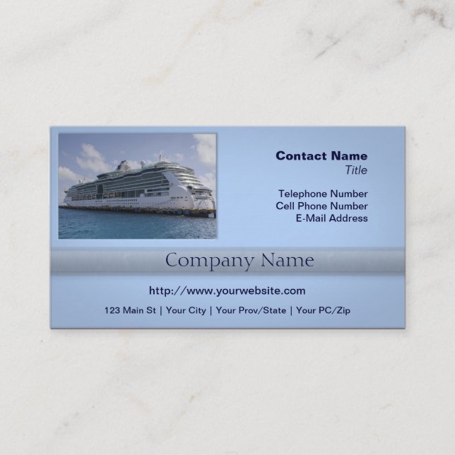 Tropical Cruise Ship Business Card (Front)