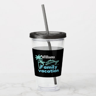 Tropical Cruise Vacation Acrylic Tumbler