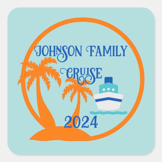 Tropical Cruise Vacation Square Sticker (Front)