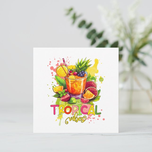 Tropical Cubes - Summer Vibes Watercolor Fruits (Standing Front)