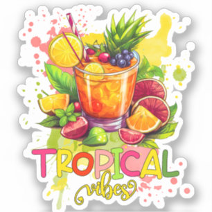 Tropical Cubes - Summer Vibes Watercolor Fruits Sticker