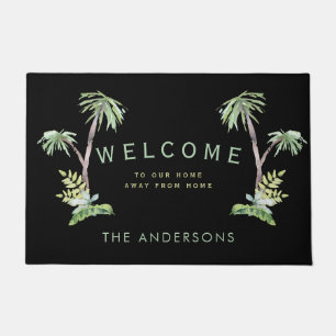 Tropical Custom Beach House Palm Trees Doormat