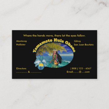 Tropical Custom For Yamamoto Hula Business Cards by MoonArtandDesigns at Zazzle