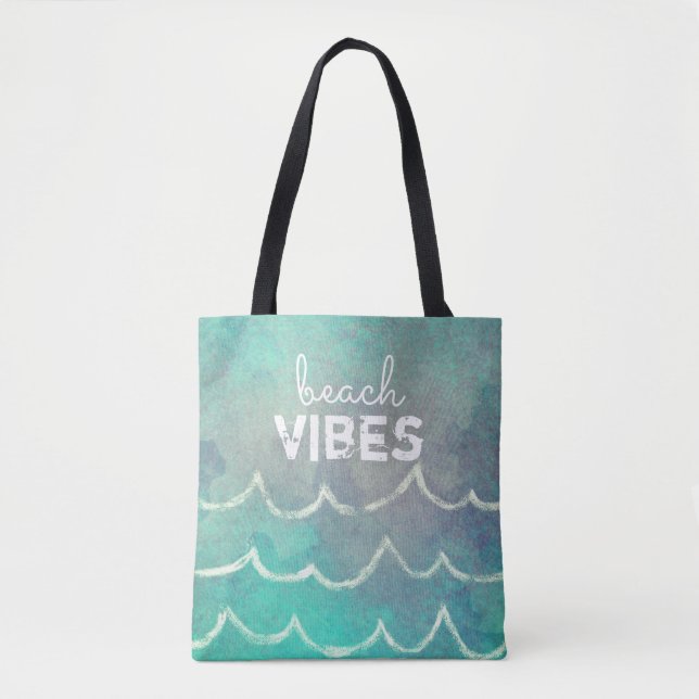 tropical custom personalized tote bag ocean design (Front)