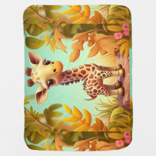 Tropical Cute Baby Giraffe Cartoon-37560 Blanket