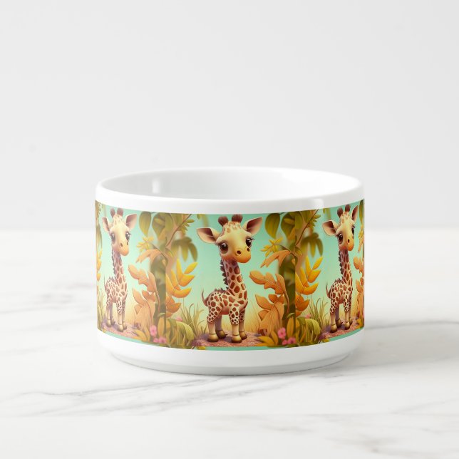 Tropical Cute Baby Giraffe Cartoon-37560 Bowl (Center)