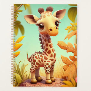 Tropical Cute Baby Giraffe Cartoon-37560 Planner