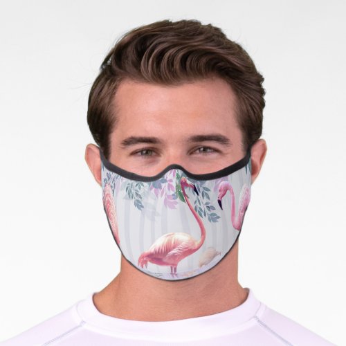 Tropical Cute Family Pink Flamingos Premium Face Mask