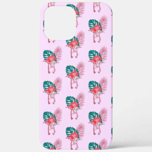 Tropical Cute funny flamingo watercolor pattern Ca iPhone 12 Pro Max Case