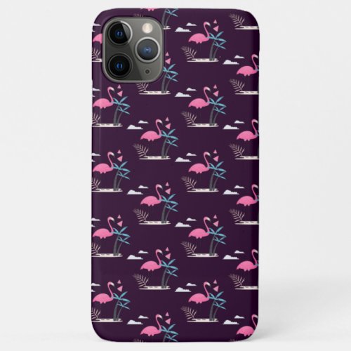 Tropical Cute funny flamingo watercolor pattern iPhone 11 Pro Max Case