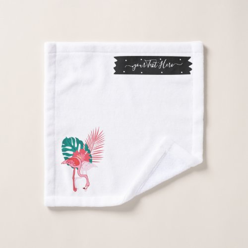 Tropical Cute funny flamingo watercolor pattern Wa Wash Cloth