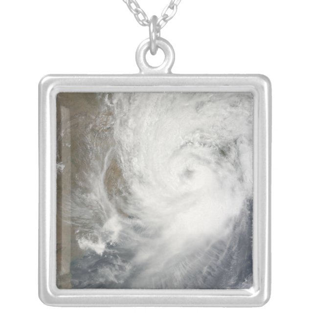 Tropical Cyclone Aila Silver Plated Necklace (Front)