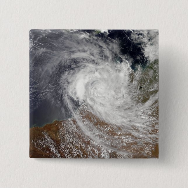Tropical Cyclone Billy over Australia Pinback Button (Front)