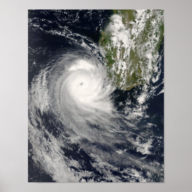 Tropical Cyclone Favio off Madagascar Poster (Front)
