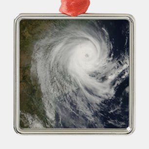 Tropical Cyclone Favio over Mozambique Metal Ornament