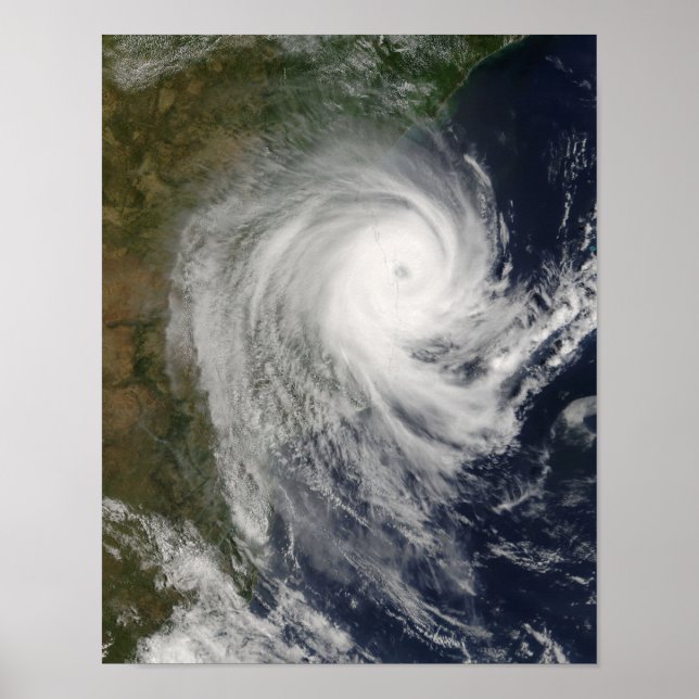 Tropical Cyclone Favio over Mozambique Poster (Front)