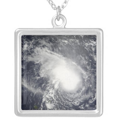 Tropical Cyclone Gael approaching Madagascar Silver Plated Necklace