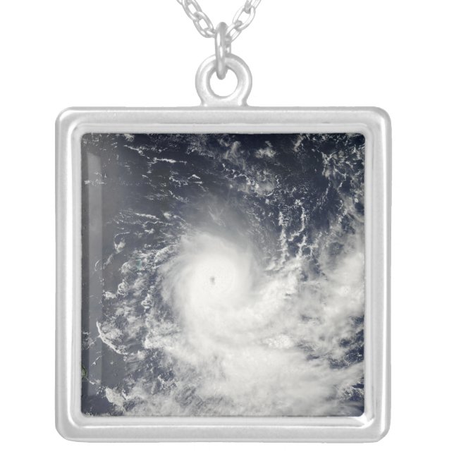 Tropical Cyclone Gelane Silver Plated Necklace (Front)
