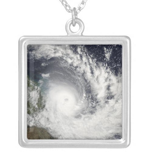 Tropical Cyclone Hamish over Australia Silver Plated Necklace