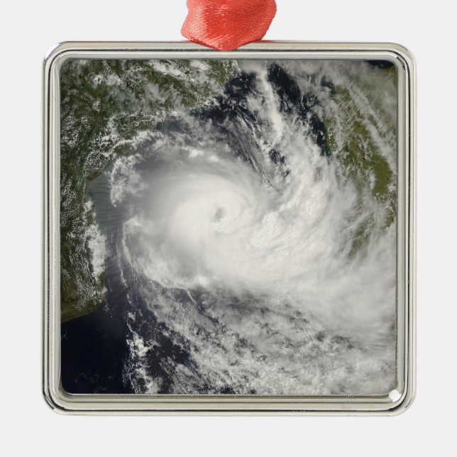 Tropical Cyclone Jokwe in the Mozambique Channe Metal Ornament (Front)