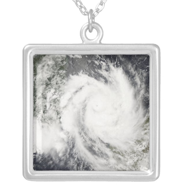 Tropical Cyclone Jokwe Silver Plated Necklace (Front)