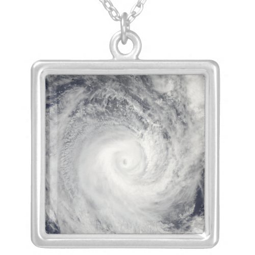 Tropical Cyclone Oli off the coast of Tahiti Silver Plated Necklace