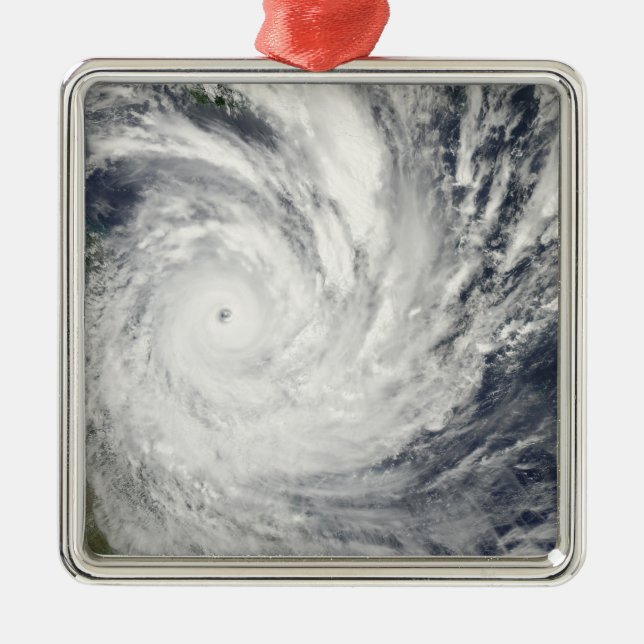Tropical Cyclone Yasi over Australia Metal Ornament (Front)