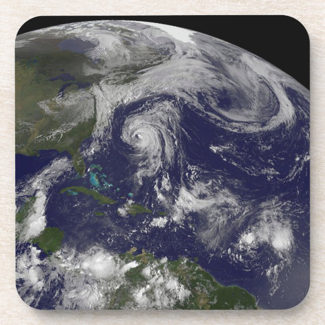 Tropical Cyclones Katia, Lee, Maria And Nate. Beverage Coaster (Front)