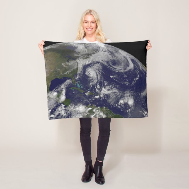 Tropical Cyclones Katia, Lee, Maria And Nate. Fleece Blanket (In Situ)