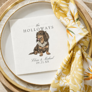 Tropical Dachshund Hawaiian Wedding Napkins