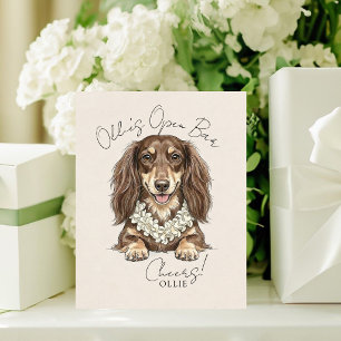 Tropical Dachshund Wedding Drinks On Me Pedestal Sign