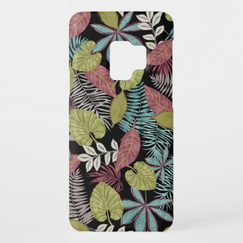 Tropical Dark Leaves Textile Pattern Design Case_Mate Samsung Galaxy S9 Case