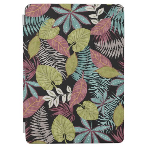 Tropical Dark Leaves Textile Pattern Design iPad Air Cover
