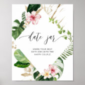 Tropical date night ideas. Date jar bridal shower Poster (Front)