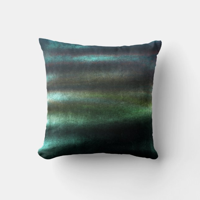Tropical Deep Wood Green Stripes Lines Velvet Throw Pillow (Front)
