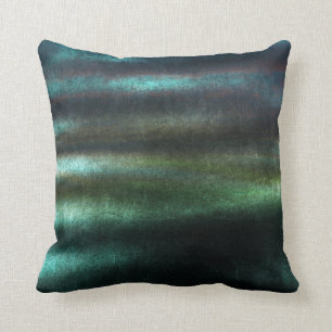 Tropical Deep Wood Green Stripes Lines Velvet Throw Pillow